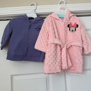 Disney Baby Minnie Mouse Robe‎ & Jumping Beans Hoodie Set 12M